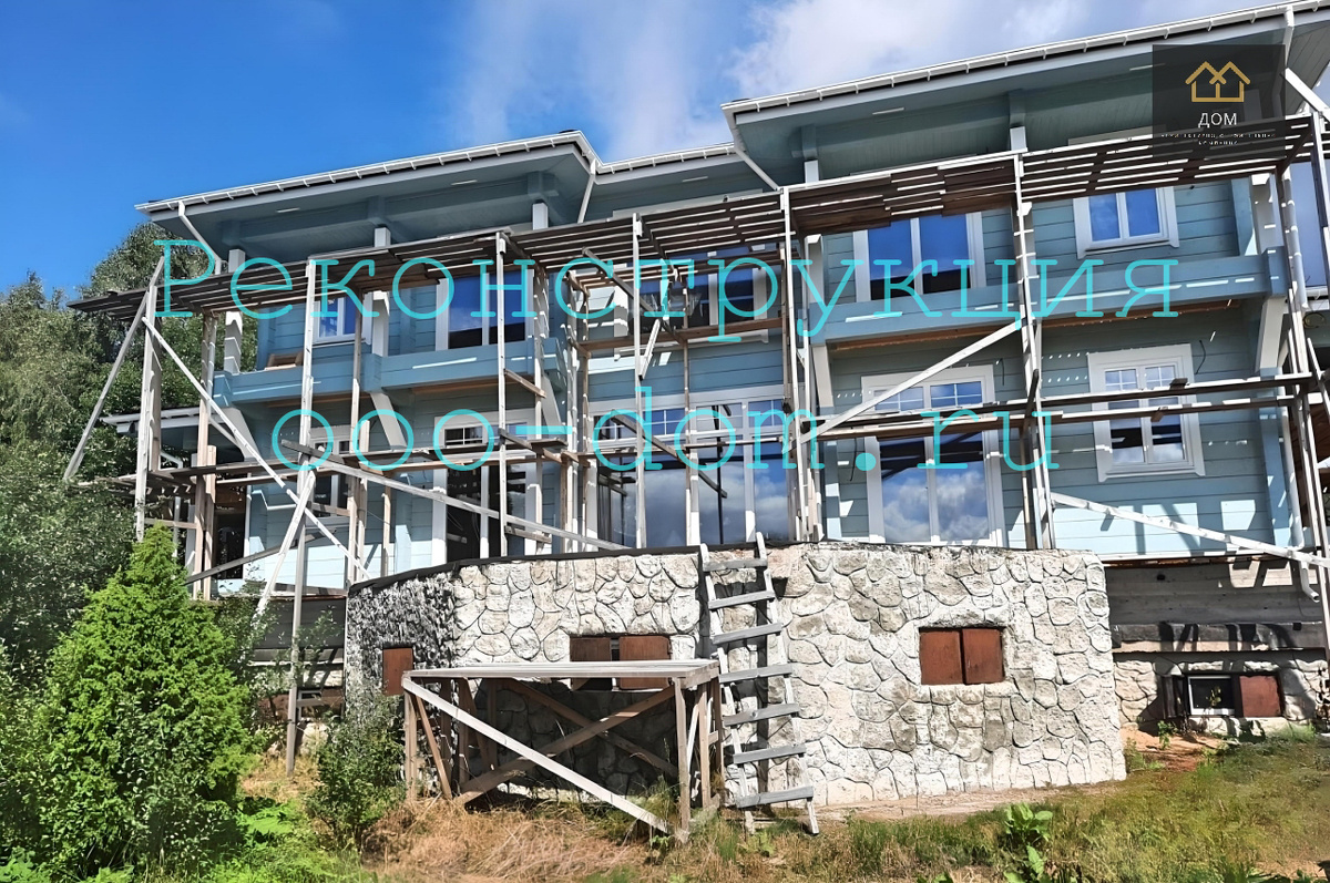 Дом из клееного бруса на старом фундаменте.