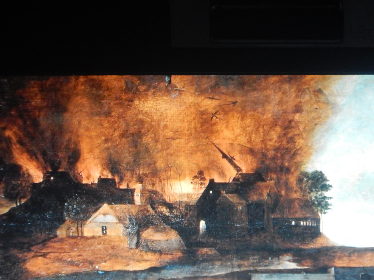 картина босха 15 век горяший город 