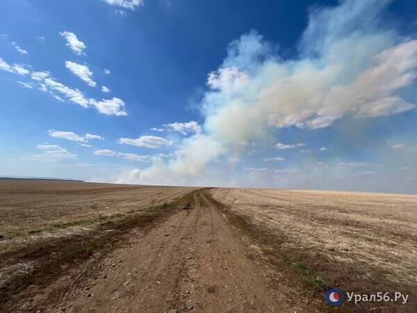    На трассе Орск - Гай сильный пожар