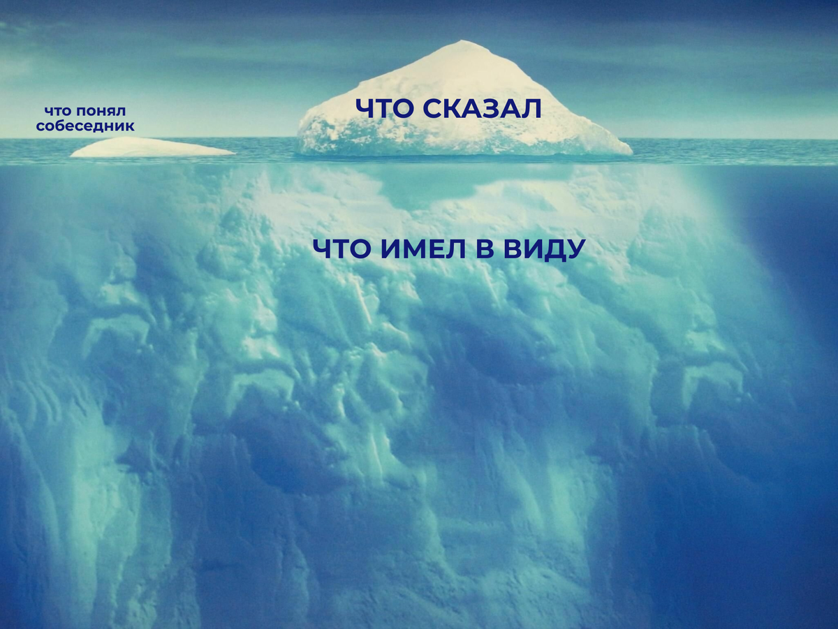 Коммуникация — как айсберг, где большая часть информации неочевидна.
