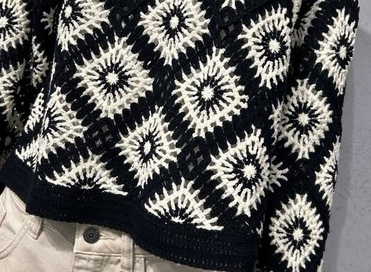 Какая красотища! Квадраты простые, можно по фото связать или готовую схему найти