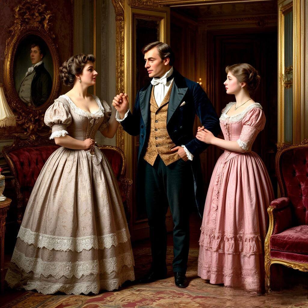 Хлестаков по очереди признаётся в любви