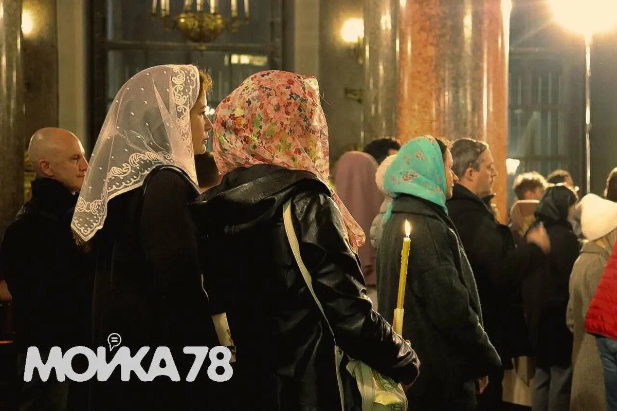    Богослужение в Казанском соборе 20 апреля 2025 года. фото: Мойка78