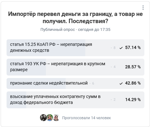 Опрос в нашем сообществе ВКонтакте