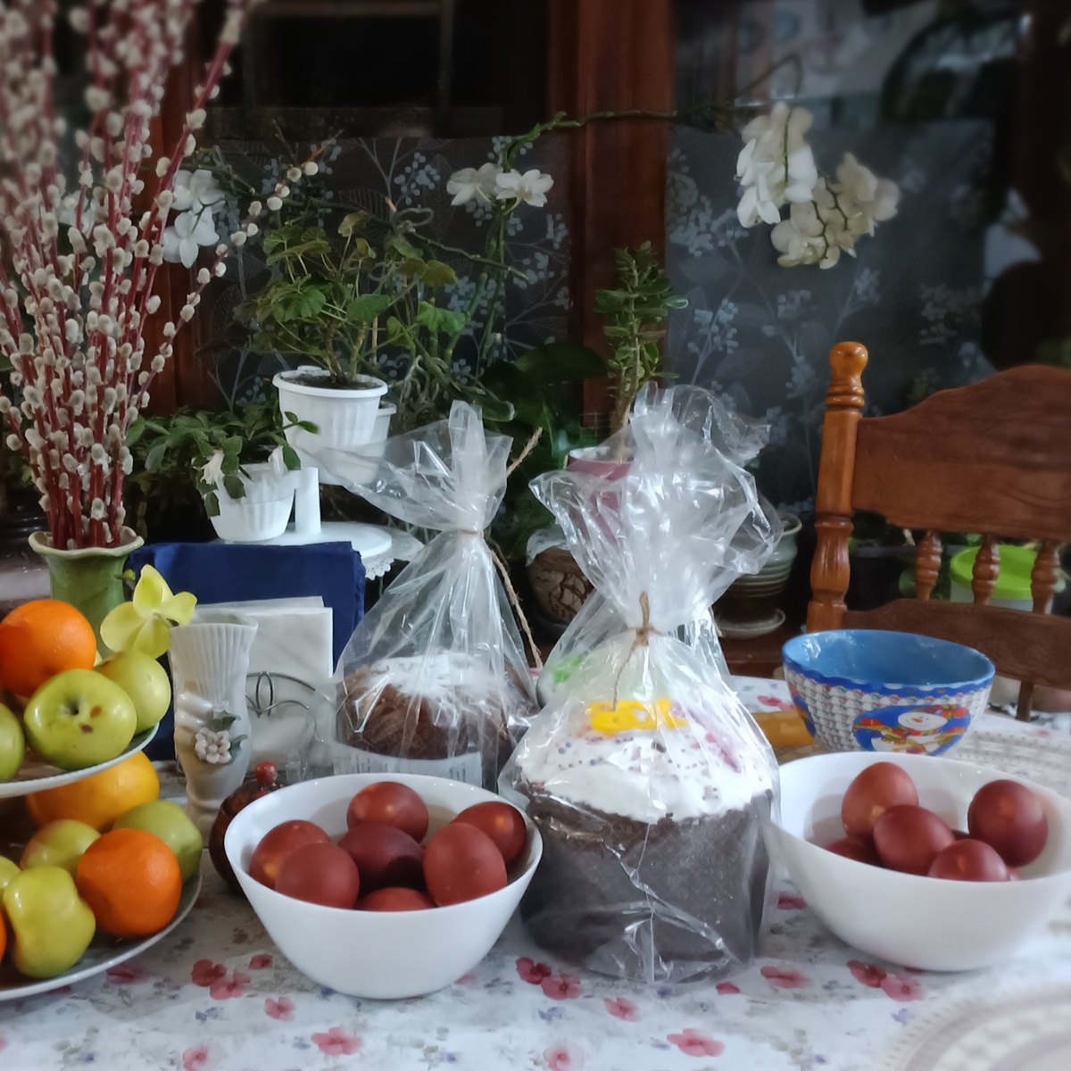 Вот так , по-простом, встречаем Пасху. 