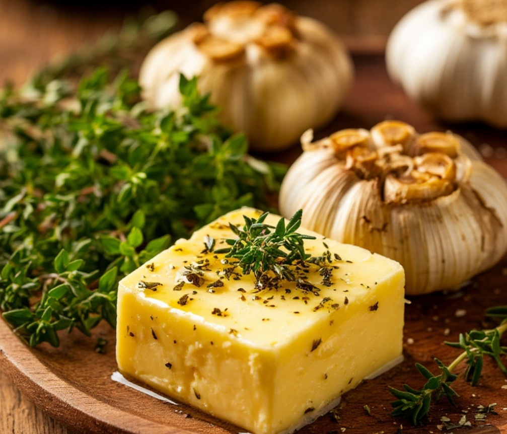 Сливочное масло с чесноком и зеленью