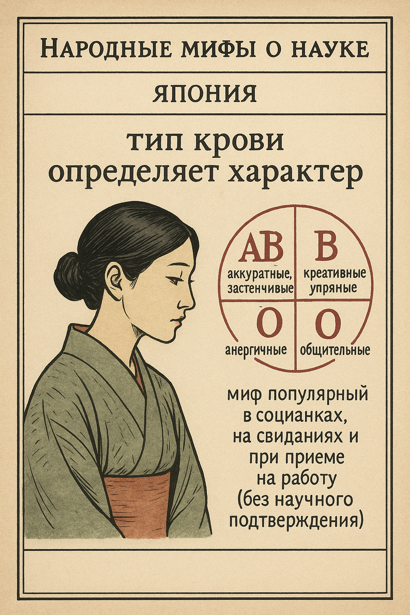 Миф 1. “Тип крови определяет характер”
