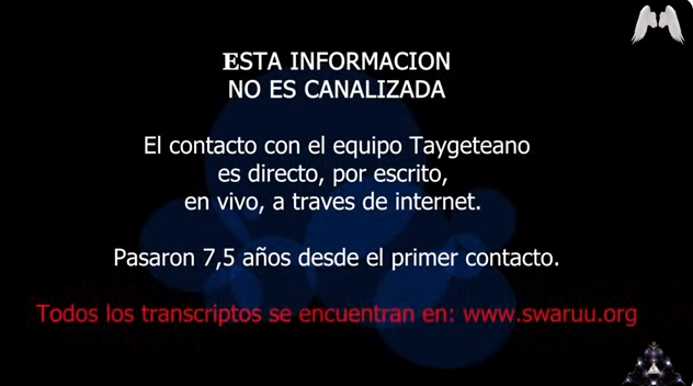 ЭТА ИНФОРМАЦИЯ ПОЛУЧЕНА НЕ ПУТЁМ ЧЕННЕЛИНГА, Контакт с тайгетеанской командой прямой, в письменном виде, в реальном времени онлайн, через интернет. Прошло уже 7,5 лет с момента первого контакта. Все транскрипции находятся на сайте www.swaruu.org