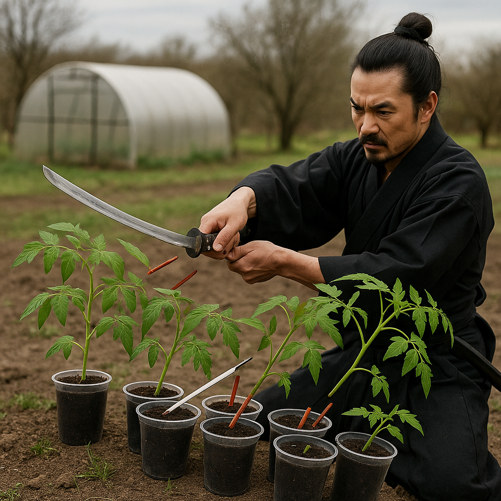 Обрезаем рассаду помидор