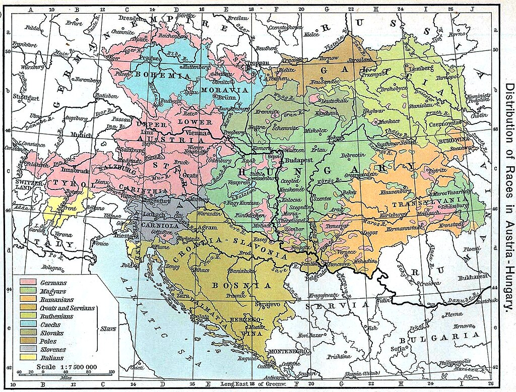 Лингвистическая карта Австро-Венгерской империи