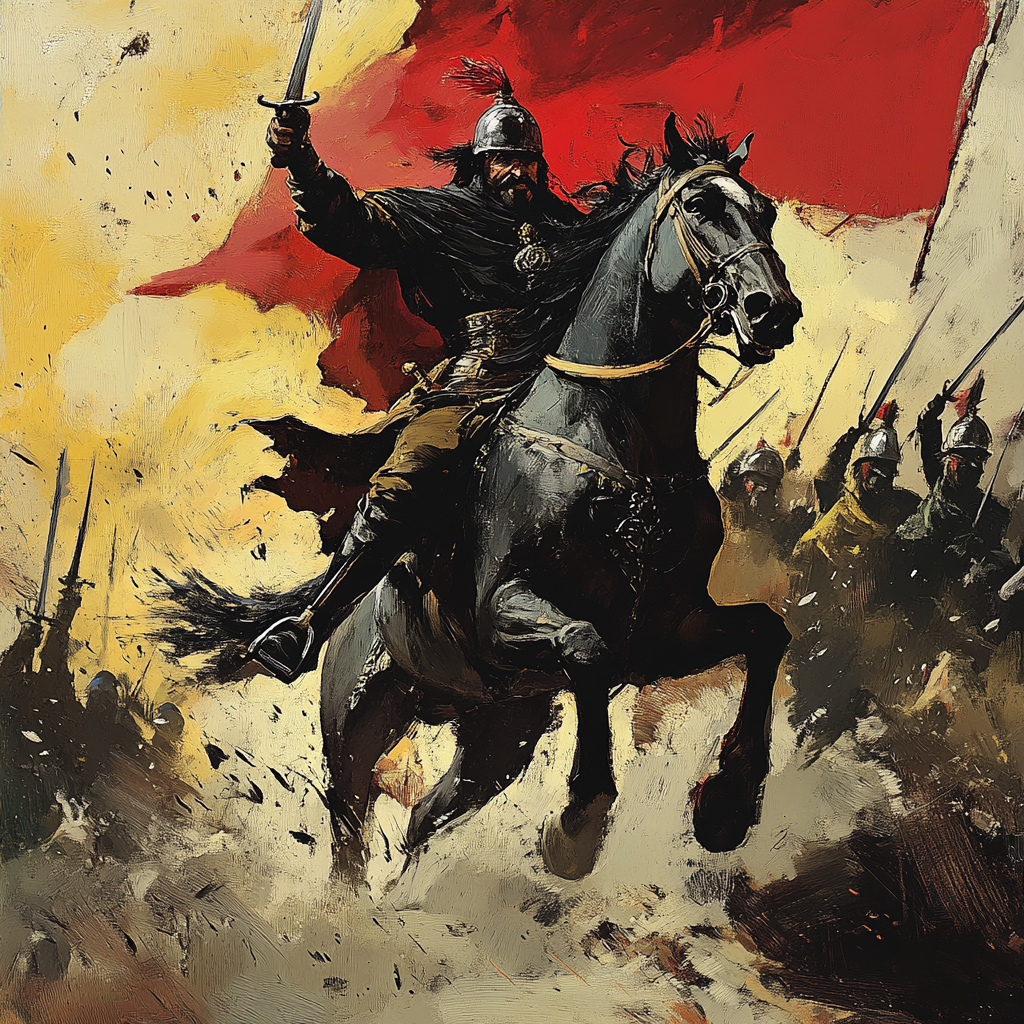 Изображение автора. Битва опричников с татарами при Молодях.