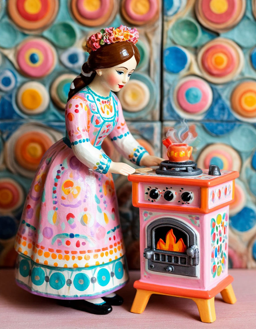 «Барышня у печи» — образ, сгенерированный ИИ по моему запросу