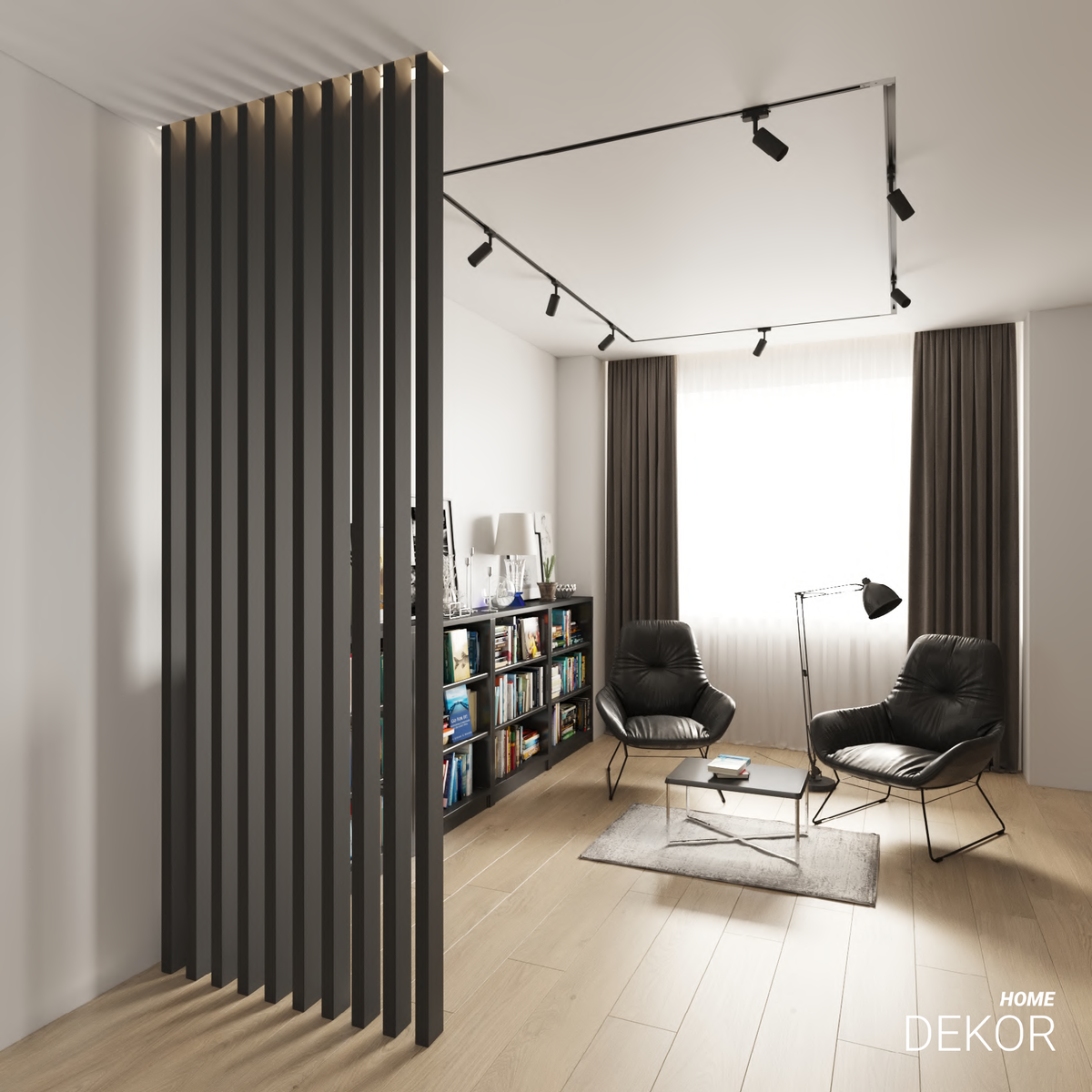 Декоративные алюминиевые перегородки в зале