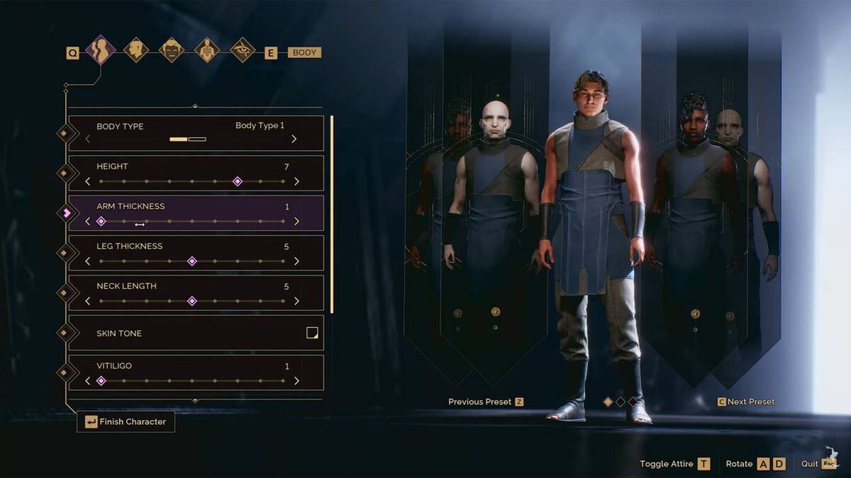 Настроек вполне достаточно - тут каждый сможет создать персонажа себе по вкусу!