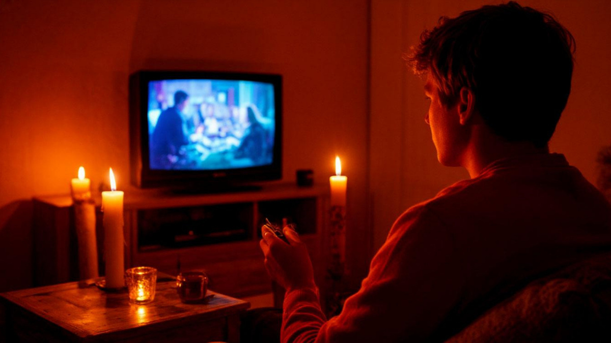 Телевизор при свечах)