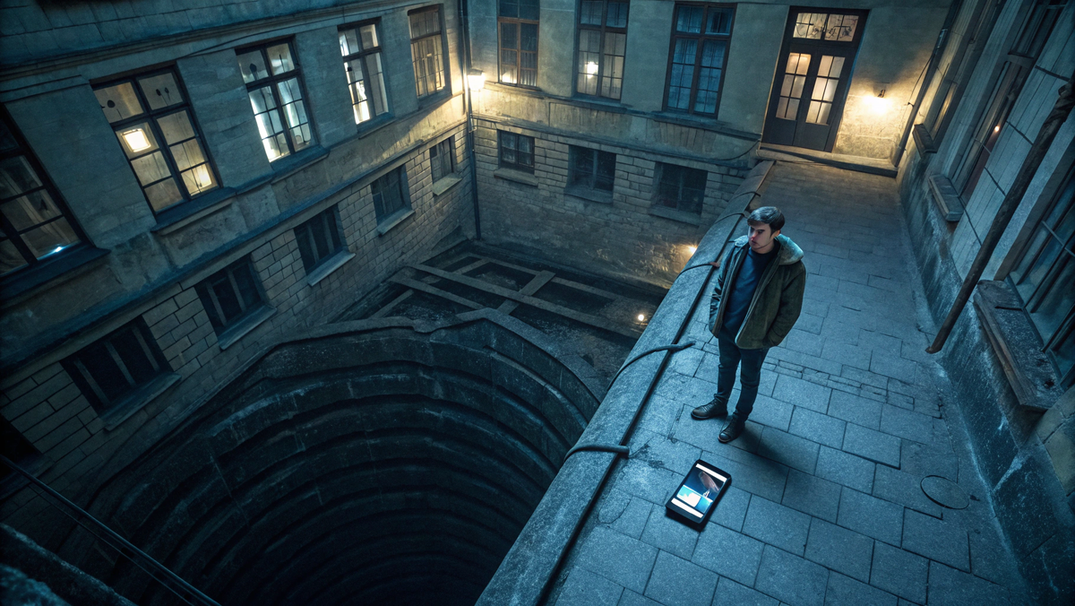 История про Сашу Р. – обычного жителя Петроградки, такого же, как ты или я. Парень просто хотел сделать эффектное фото своего двора для сторис