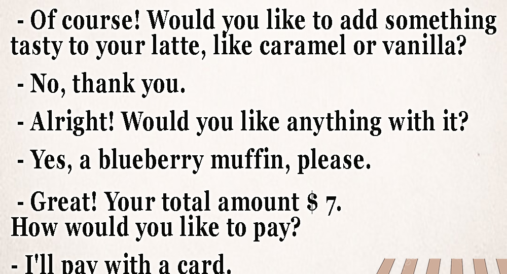 💬Диалоги на каждый день. Диалог № 4 - Заказываем кофе