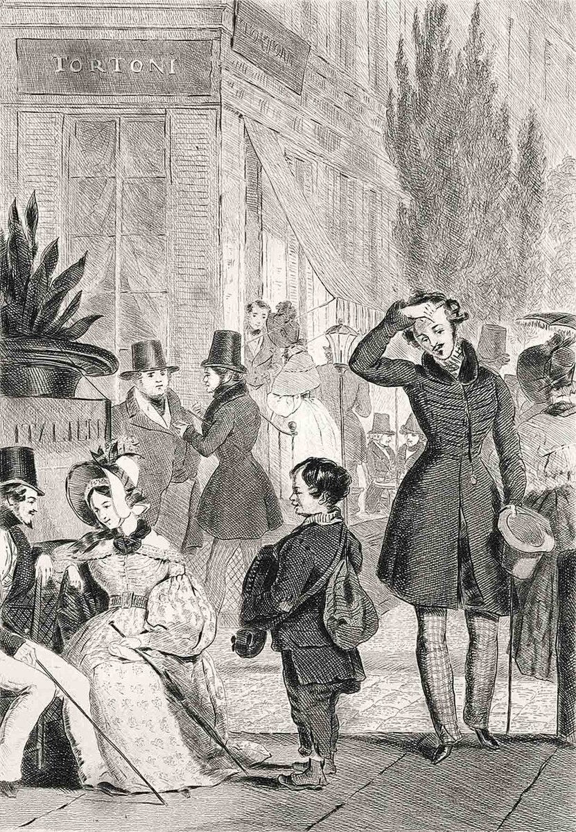 Париж при Луи-Филиппе. Парижане у кафе "Тортони" на Итальянском бульваре. 1835 год