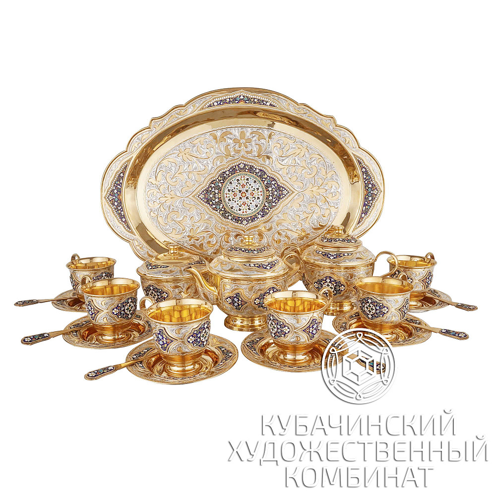 Чайный сервиз из серебра на 500 мл