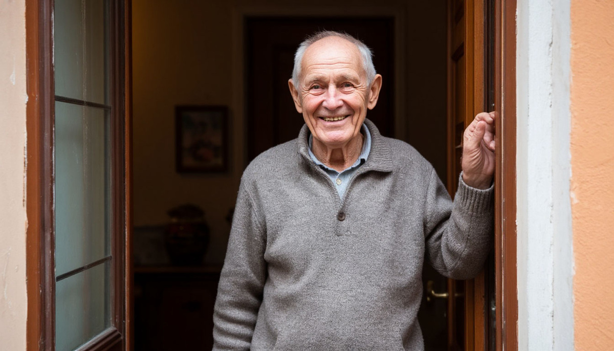 мужчина улыбается