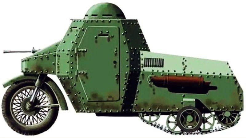 Бронецикл Гроховского. Рис. А.Шепса, находится в свободном доступе.