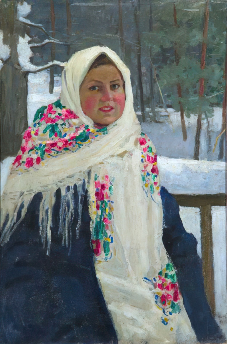 "Девушка в русском платке (Наташа Островская)", 1934
Холст, масло 94 х 63 см
Челябинский государственный музей изобразительных искусств