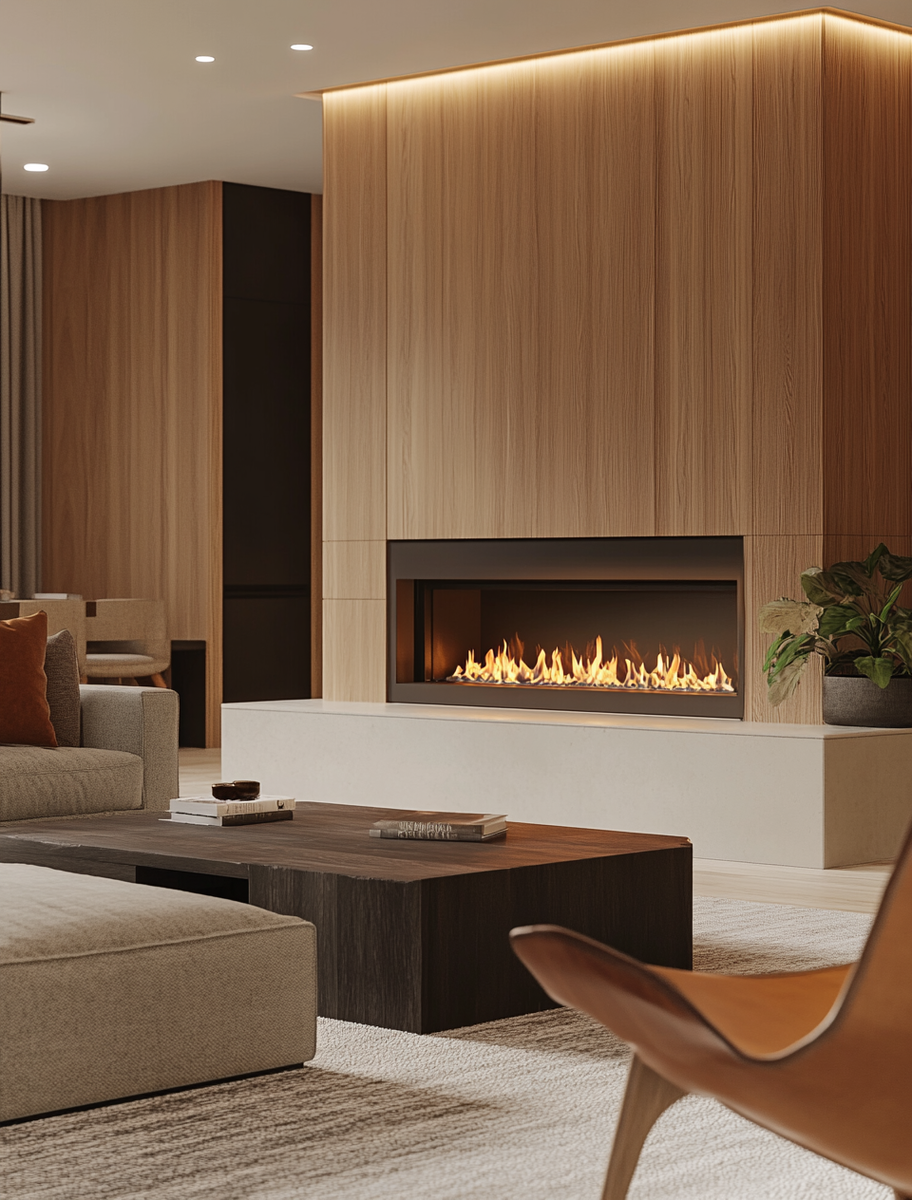    Электрический камин Derby: ваш уютный уголок с эффектом живого пламени и элегантным дизайном из белого дуба Kamin