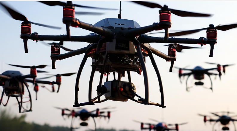 Рой дронов под управлением искуственным интеллектом