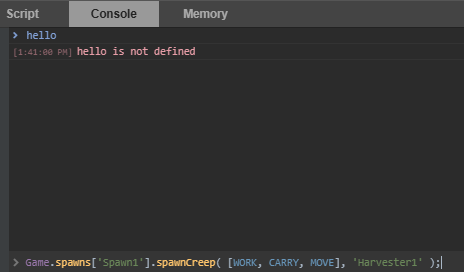 Ввод кода в консоли
