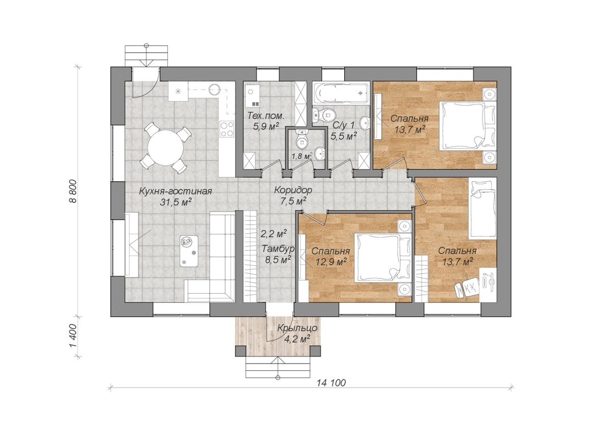 Планировка дома, который Ирина выбрала