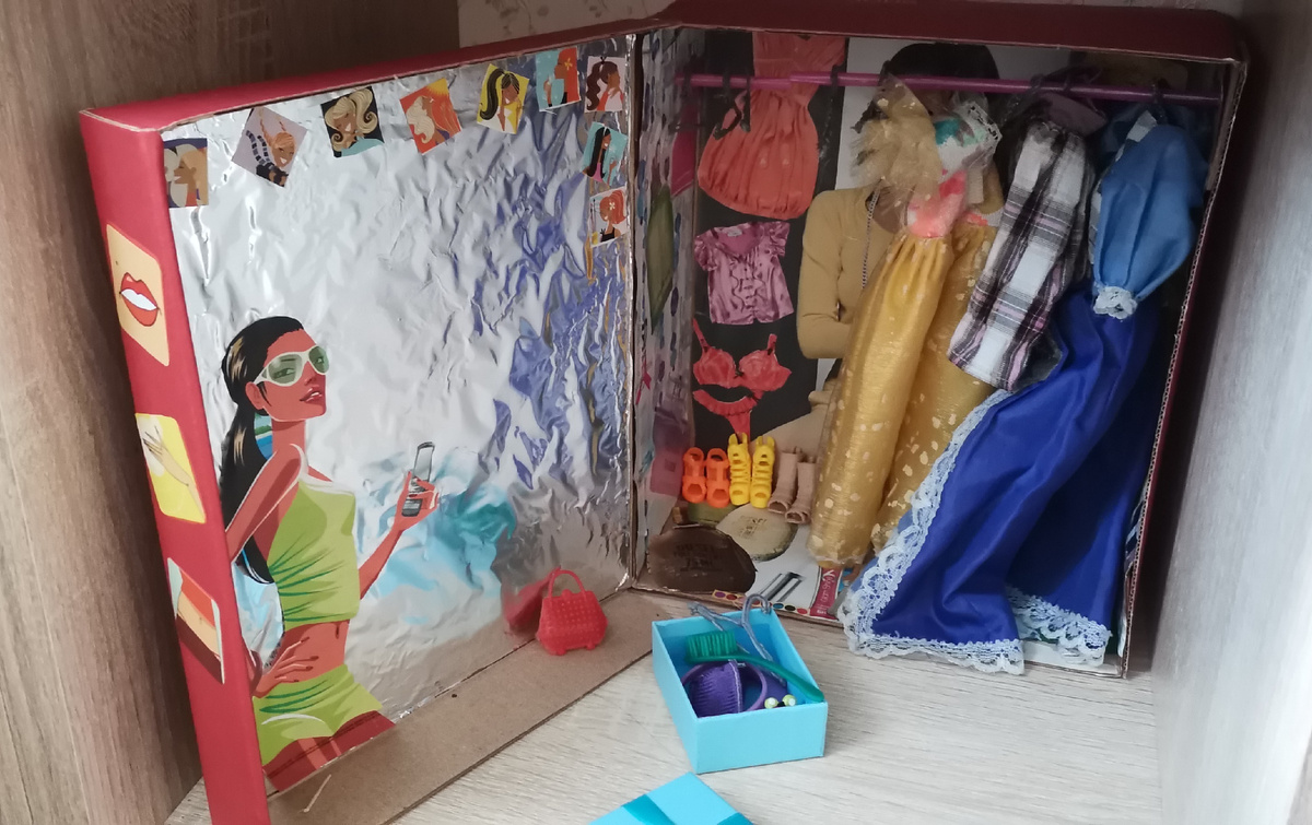 Шкаф из коробки, который мы делали с детьми🙌🏻