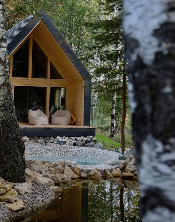 Домик с искусственной купелью