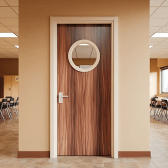 Двери Аквакомпозит в интерьере кафе