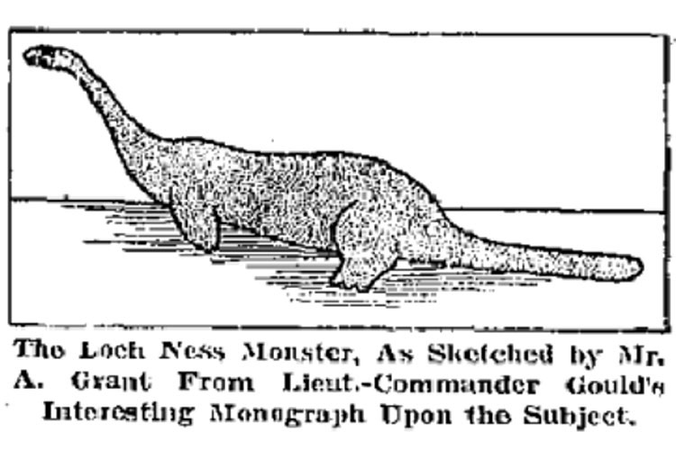 Рисунок Артура Гранта, предположительно изображающий Лох-Несское чудовище, замеченное в январе 1934 года.
Изображение предоставлено: Викисклад / Общественное достояние