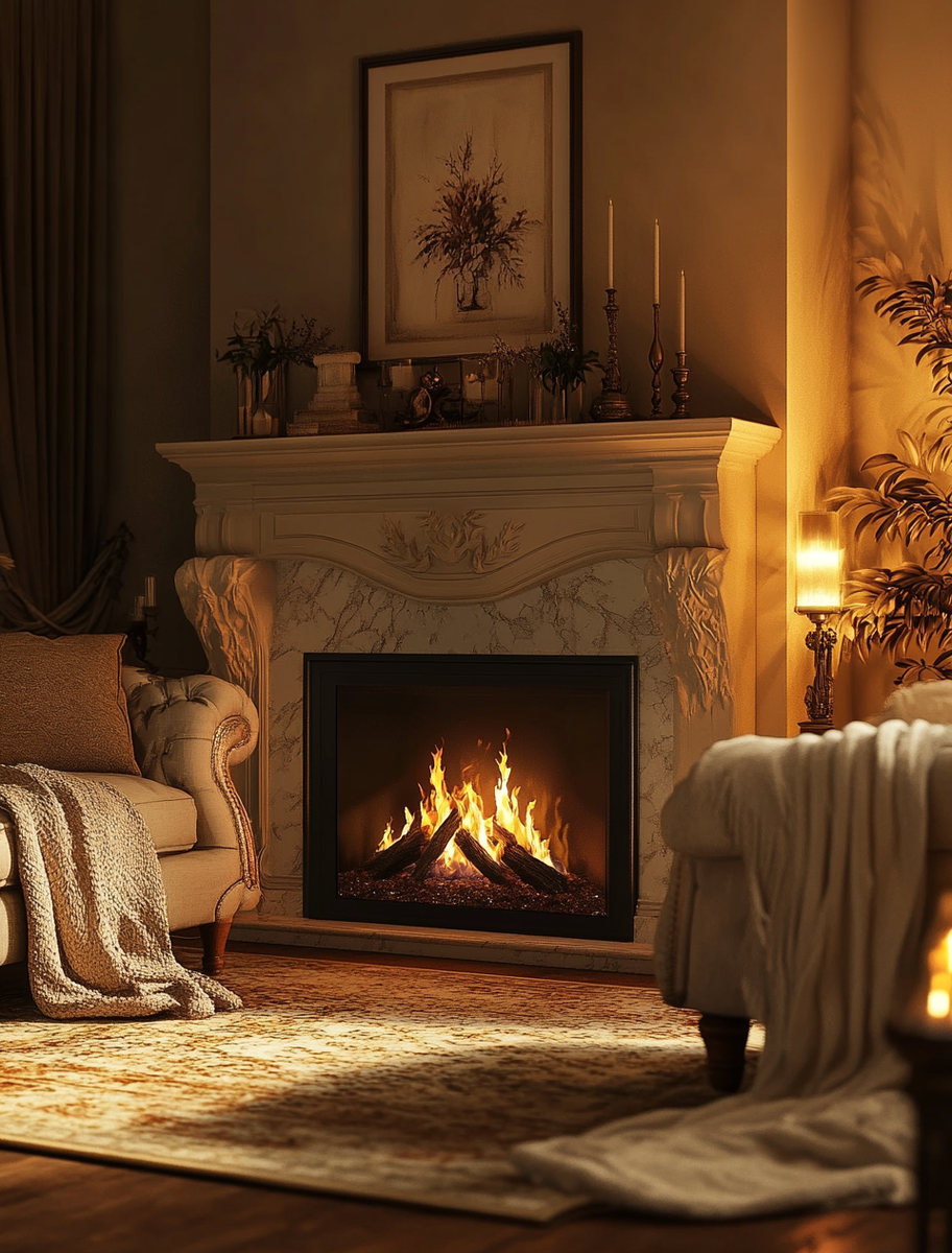    Электрический камин Florence: как создать уют и стиль в вашем доме с помощью LED-эффектов и элегантной отделки Danville Brass Kamin