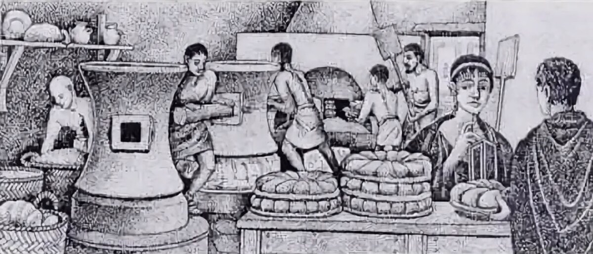 Пекарня в Древнем Риме. Изображение из открытых источников в интернете.