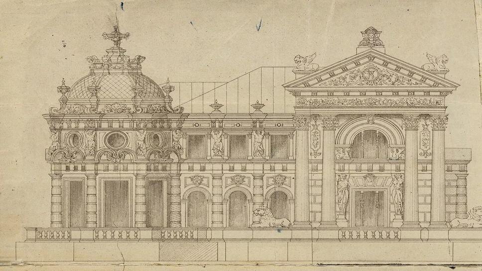 Старинный чертёж особняка