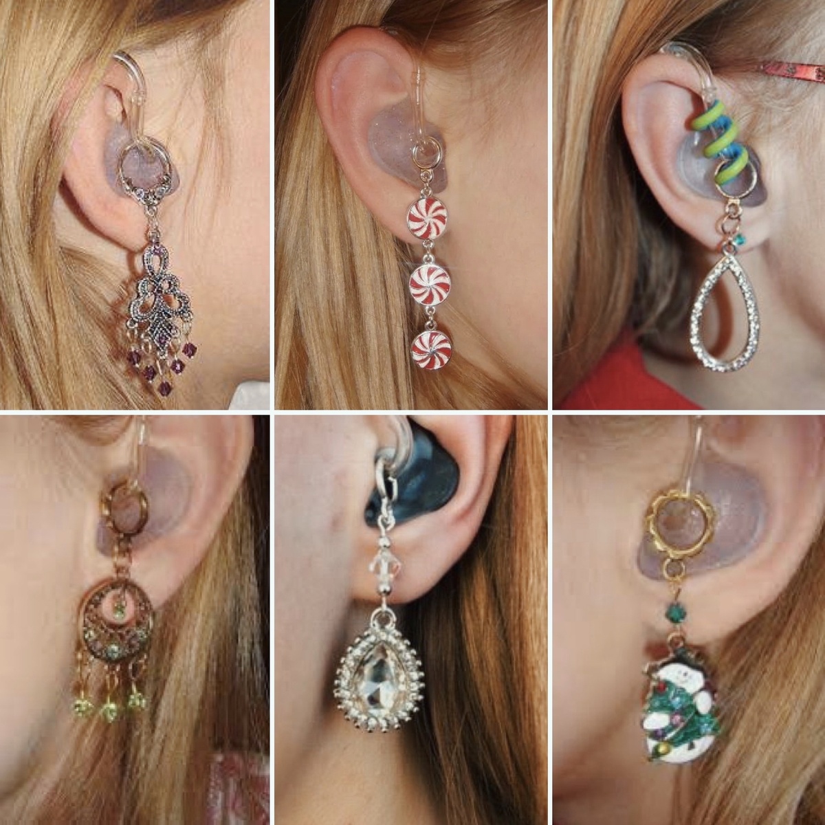 Хейли Скотт превратила слуховые аппараты в украшения — создала «чармы», которые крепятся к трубочке вкладыша.
