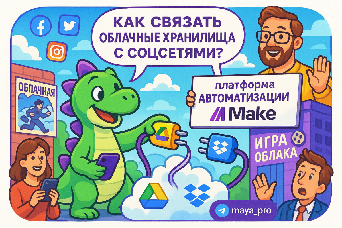    Как автоматизировать публикацию контента из облачных хранилищ в соцсети за 5 шагов с помощью Make.com Артур Хорошев
