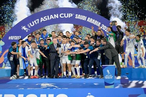 Футболисты сборной Узбекистана. Фото пресс-службы АФУ