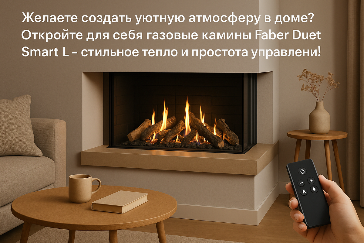    Газовые камины Faber Duet Smart L: создайте уютный рай в вашем доме с инновациями и стилем Kamin