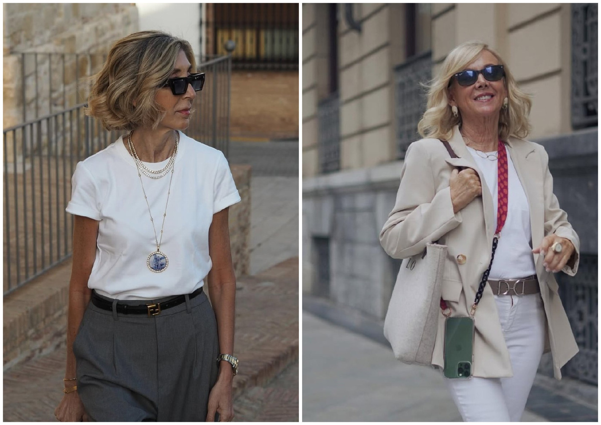 Белая футболка в повседневных образах. Источник: Соцсети