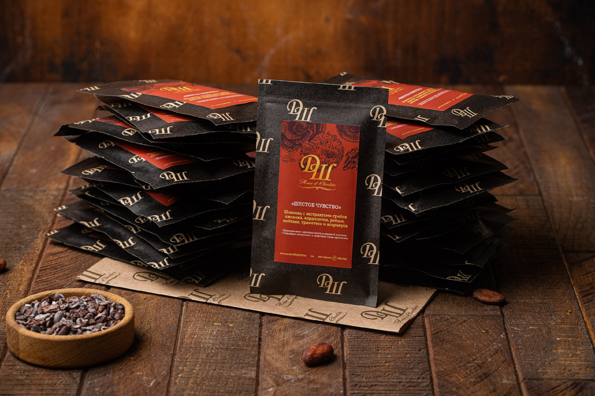 Шоколад "Шестое чувство" с 6 экстрактами грибов-адаптогенов