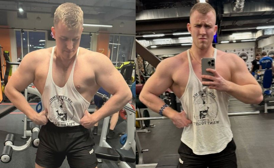 Почему мой собственный вес падает не сильно, но обьёмы рук и плеч такие же как и были на массе?