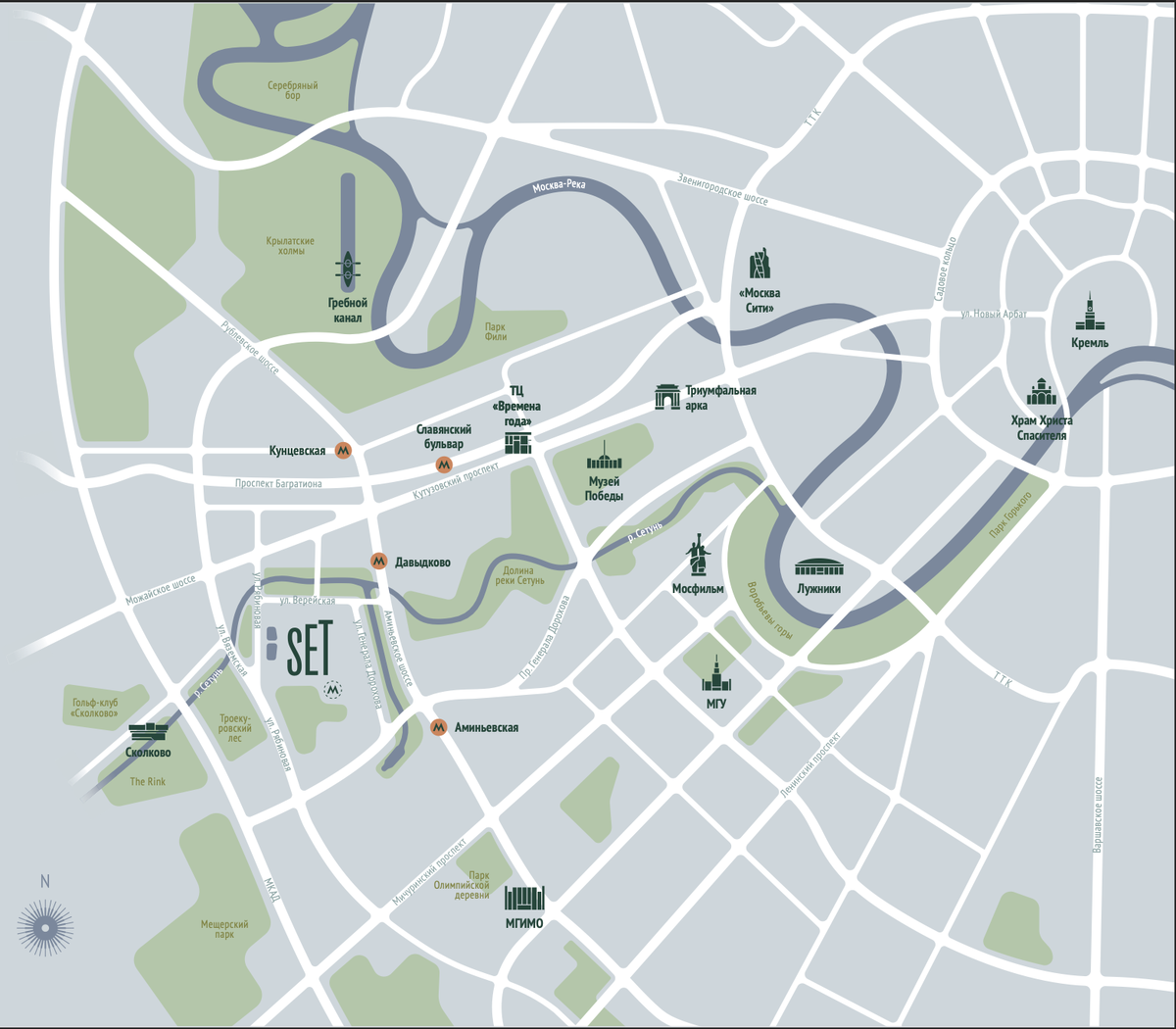 Расположение в районе на карте