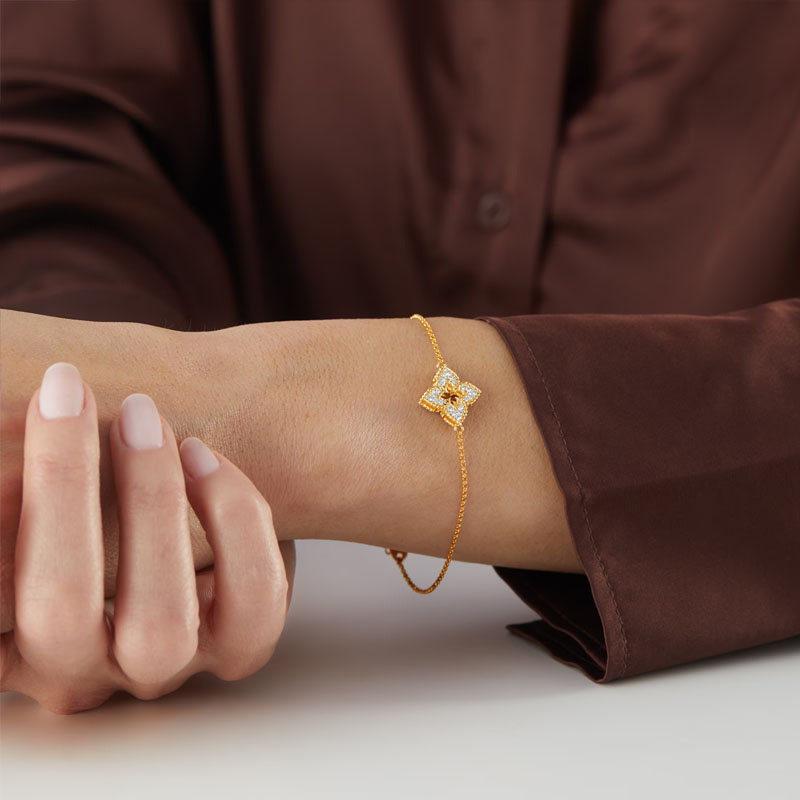 Браслет Roberto Coin Princess Flower из розового золота с бриллиантами