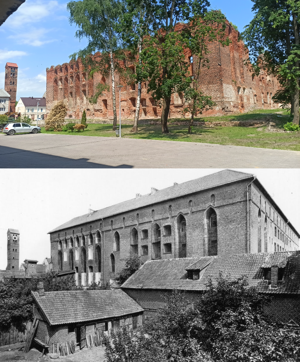 Замок Рангит в начале XX века и в 2021 г. Источник ретрофото: https://pastvu.com/p/957831