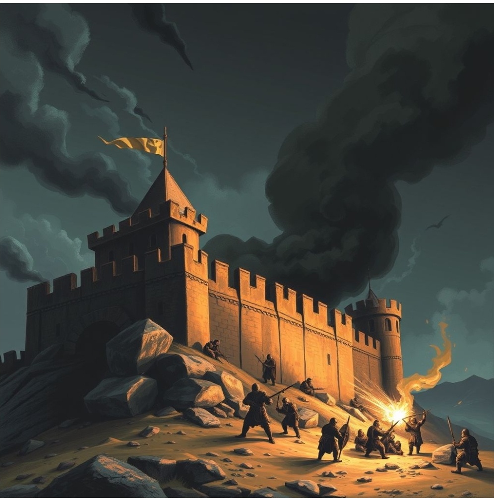 Противостояние дивий и людей. Сгенерировано нейросетью