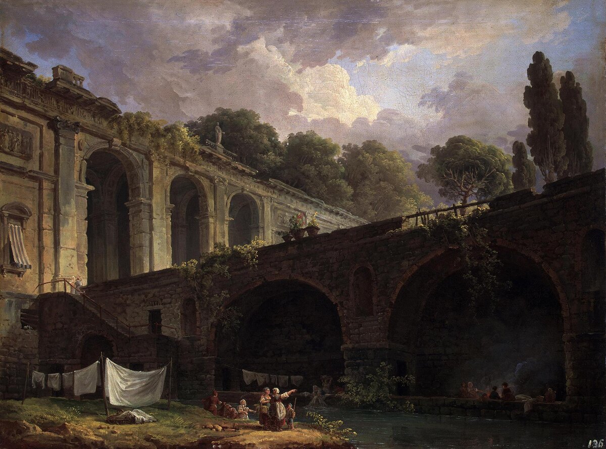 "Villa Madama near Rome" Hubert Robert