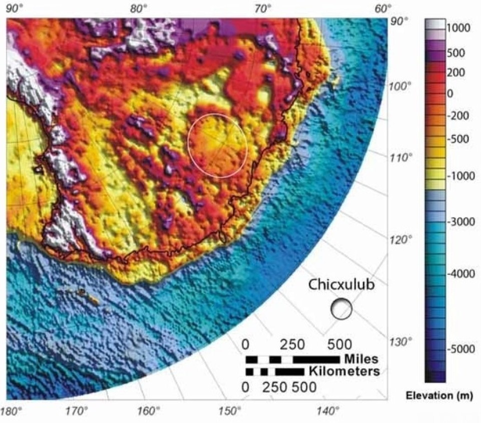    Гравитационная аномалия в Антарктиде. Таинственная область в несколько раз больше кратера, образованного астероидом, погубившим динозавров.